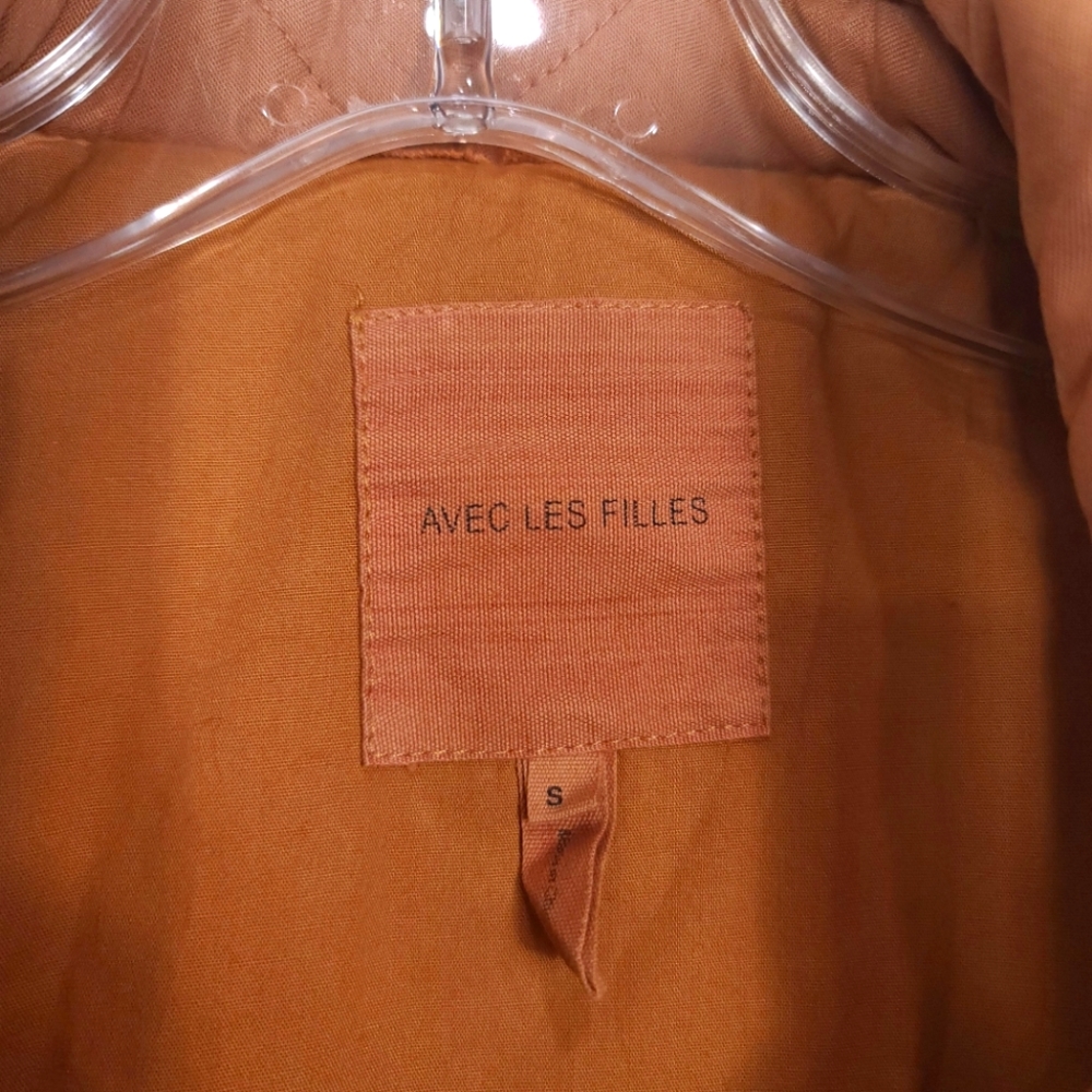 AVEC LES FILLES Quilted Doubled Breasted Cozy Camel Tan Coat Jacket - Picture 6 of 16